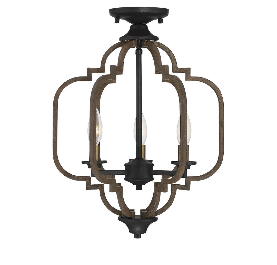 Savoy House Westwood 6-0303-3-96 Ceiling Light - Barrelwood with Brass Accents