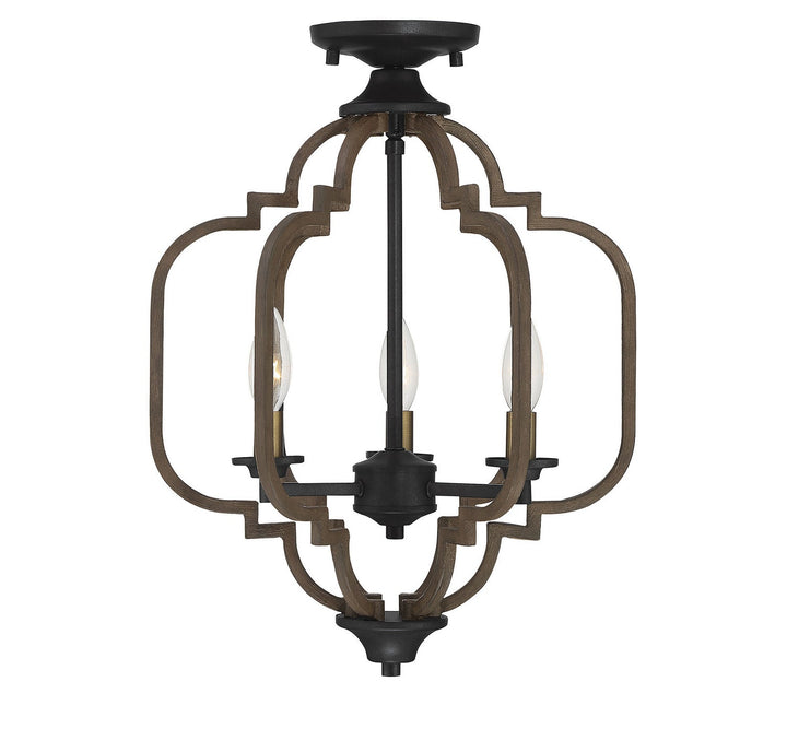 Savoy House Westwood 6-0303-3-96 Ceiling Light - Barrelwood with Brass Accents