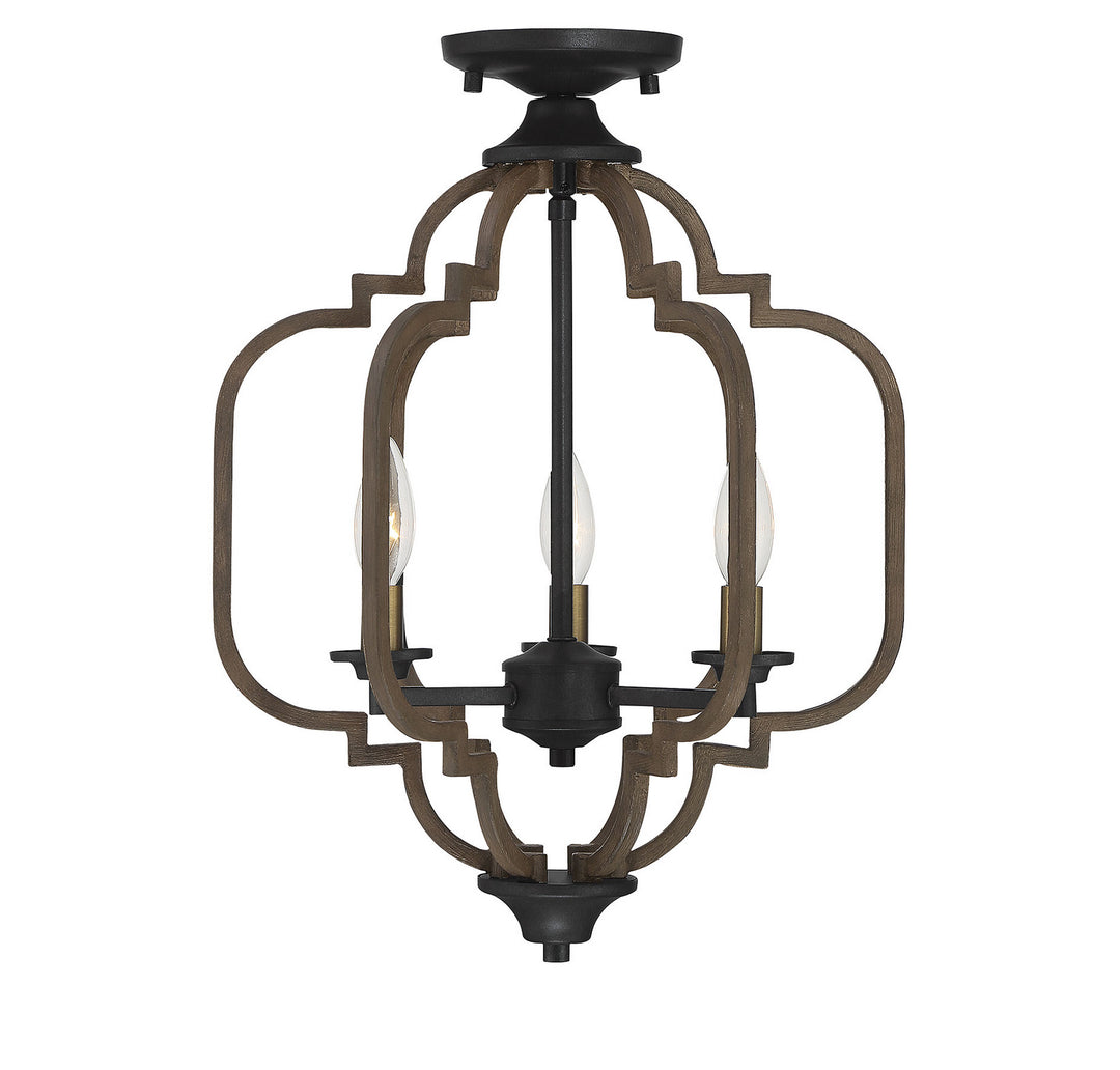 Savoy House Westwood 6-0303-3-96 Ceiling Light - Barrelwood with Brass Accents