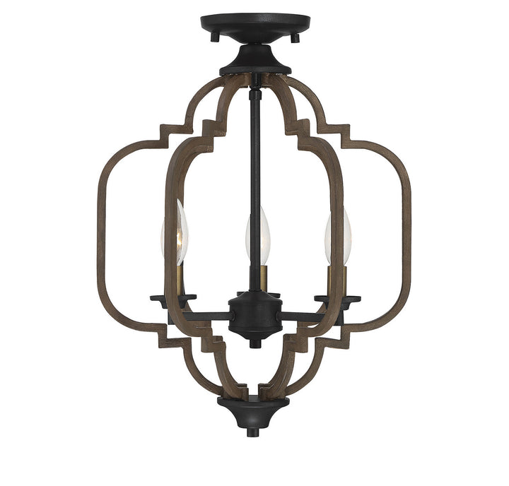 Savoy House Westwood 6-0303-3-96 Ceiling Light - Barrelwood with Brass Accents