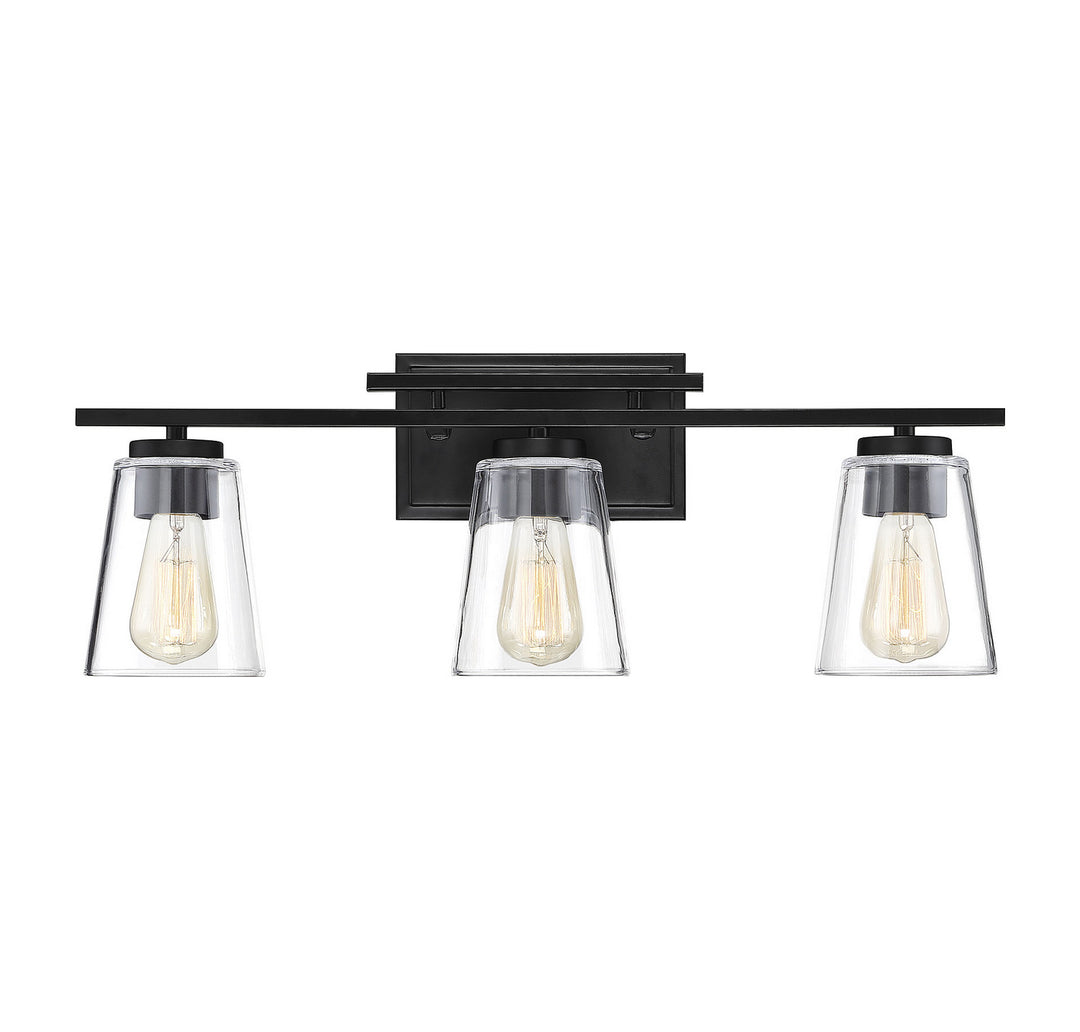 Savoy House Calhoun 8-1020-3-BK Bath Vanity Light 24 in. wide - Black