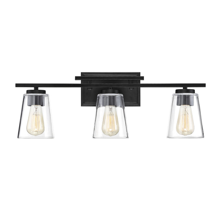 Savoy House Calhoun 8-1020-3-BK Bath Vanity Light 24 in. wide - Black