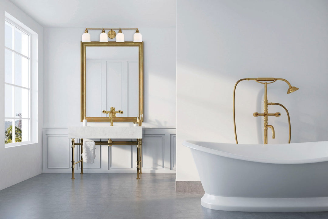 Savoy House Melrose 8-6836-4-322 Bath Vanity Light 34 in. wide - Warm Brass