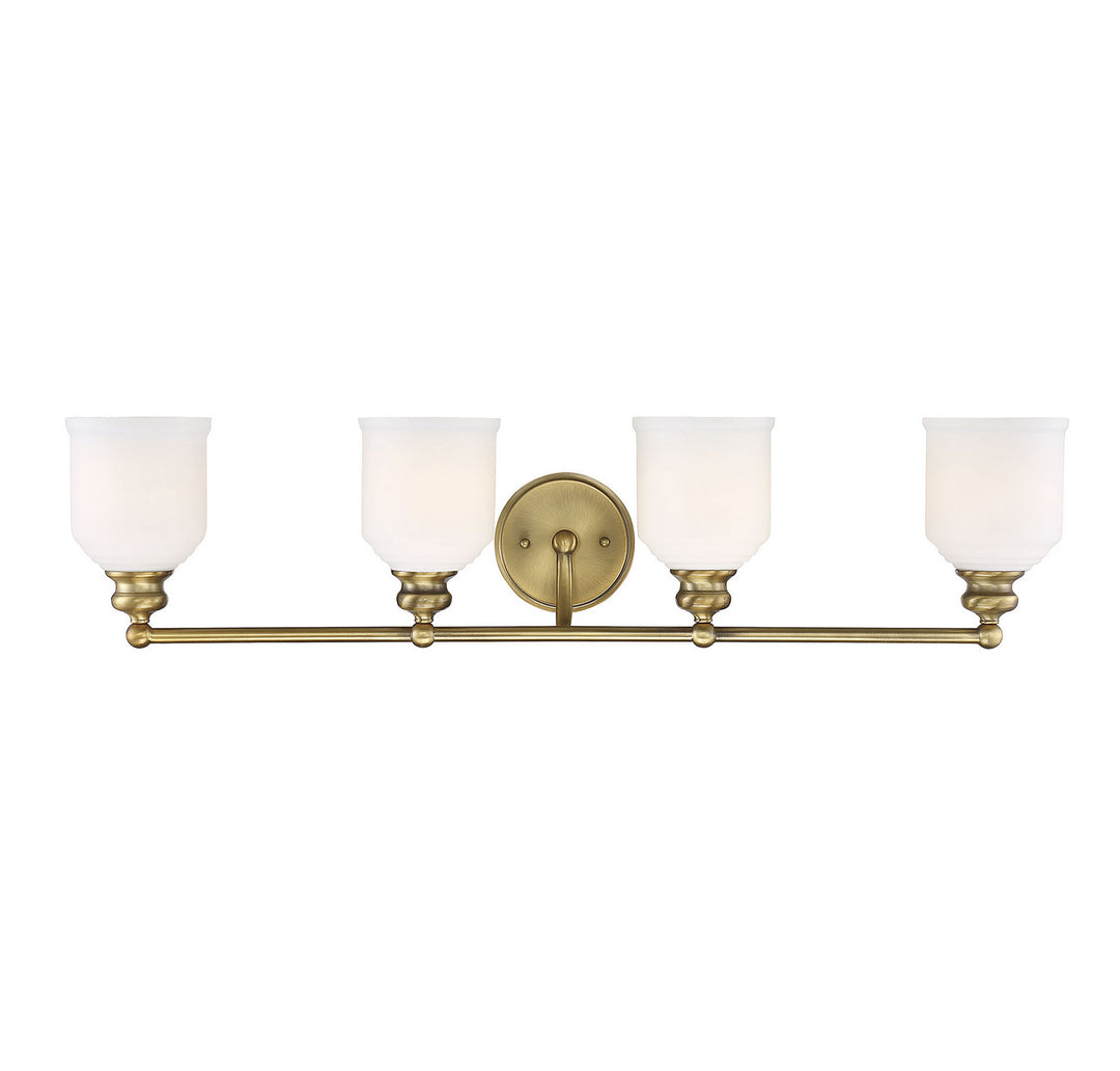 Savoy House Melrose 8-6836-4-322 Bath Vanity Light 34 in. wide - Warm Brass