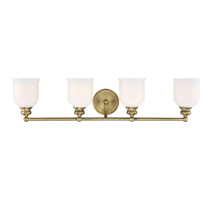 Savoy House Melrose 8-6836-4-322 Bath Vanity Light 34 in. wide - Warm Brass