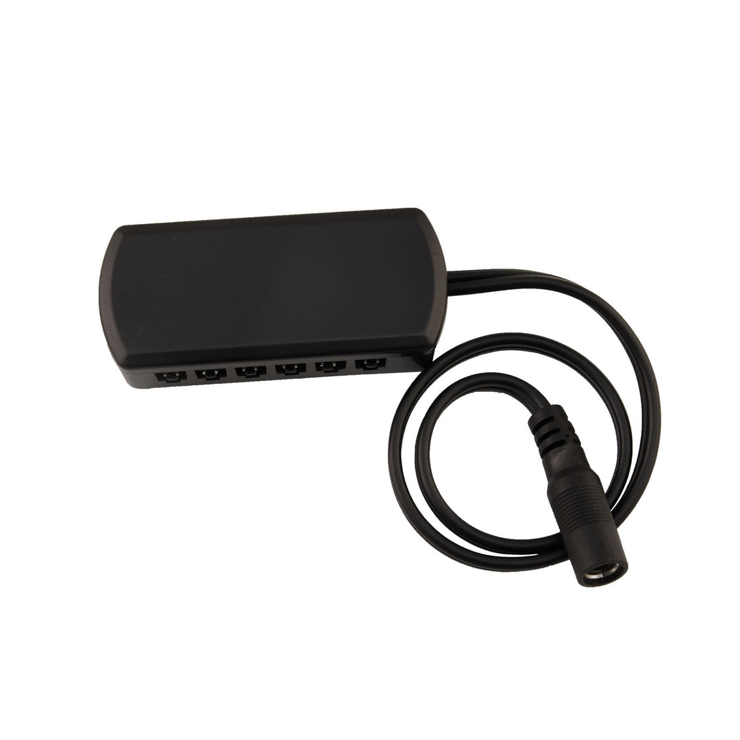 Diode Led Lighting DI-SPOT-TLSP6-BL  Power Distribution Splitter Box, 6-Way Decor Black