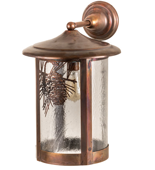 Meyda Tiffany Lighting 91510 Fulton One Light Wall Sconce Outdoor Copper/Antique/Verde