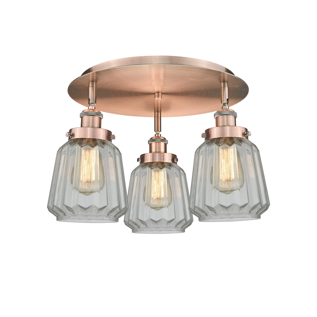 Innovations Downtown Urban 916-3C-AC-G142 Ceiling Light - Antique Copper
