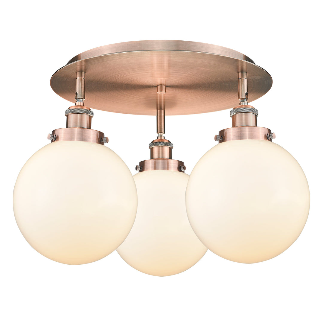 Innovations Downtown Urban 916-3C-AC-G201-8 Ceiling Light - Antique Copper