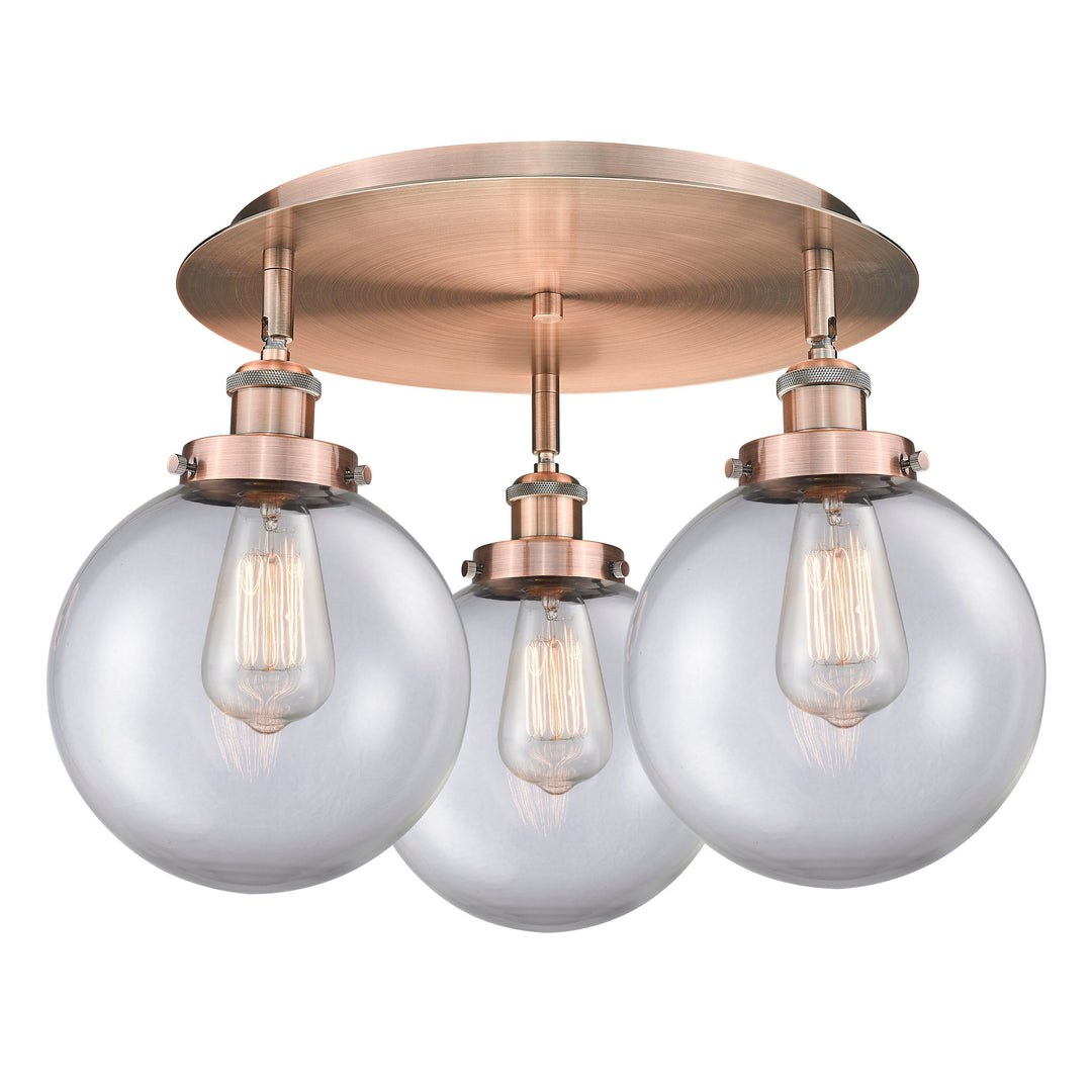 Innovations Downtown Urban 916-3C-AC-G202-8 Ceiling Light - Antique Copper