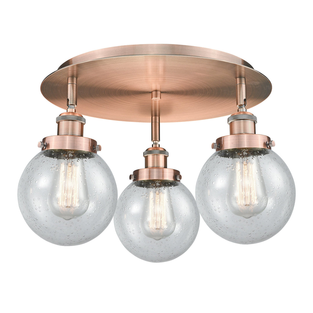 Innovations Downtown Urban 916-3C-AC-G204-6 Ceiling Light - Antique Copper