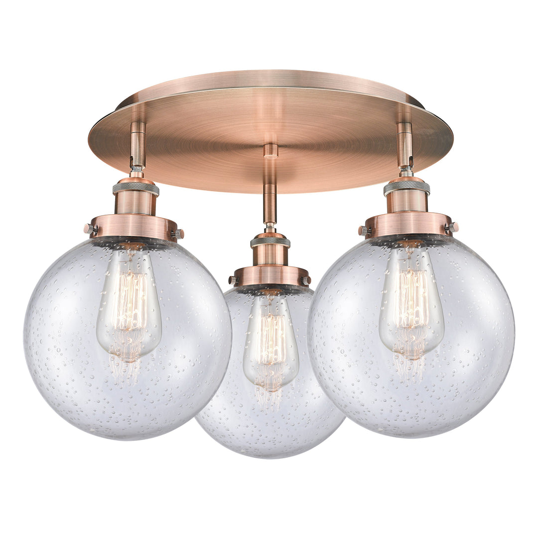 Innovations Downtown Urban 916-3C-AC-G204-8 Ceiling Light - Antique Copper