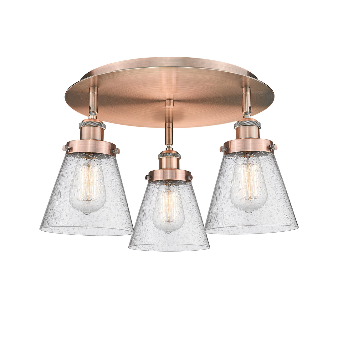 Innovations Downtown Urban 916-3C-AC-G64 Ceiling Light - Antique Copper