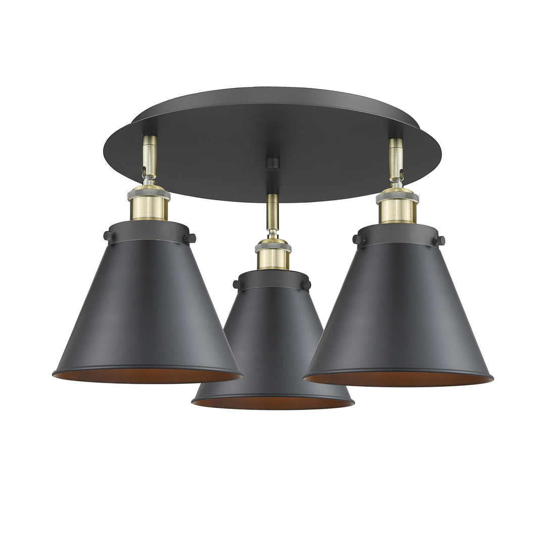 Innovations Downtown Urban 916-3C-BAB-M13-BK Ceiling Light - Black Antique Brass