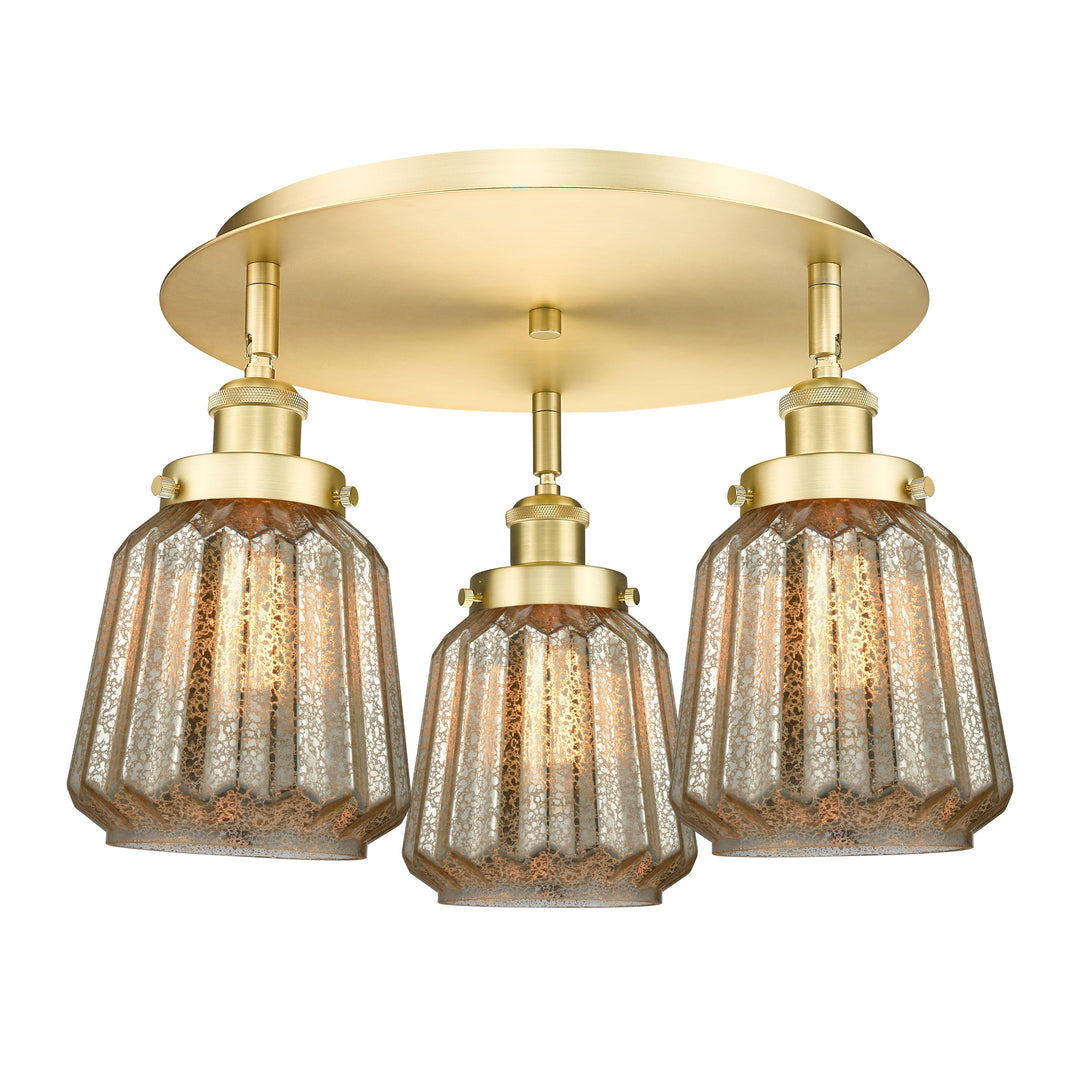 Innovations Downtown Urban 916-3C-SG-G146 Ceiling Light - Satin Gold