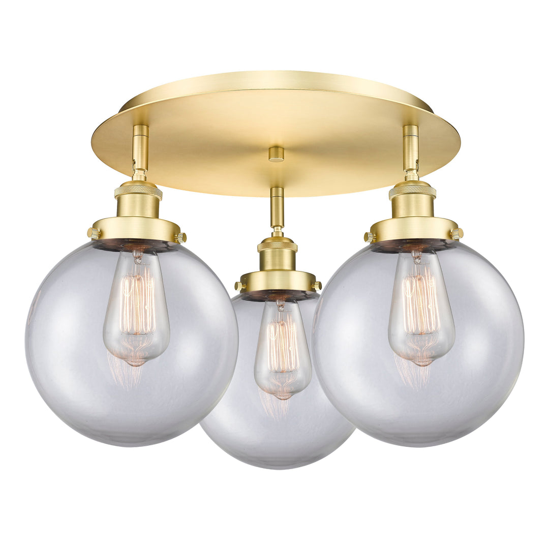 Innovations Downtown Urban 916-3C-SG-G202-8 Ceiling Light - Satin Gold