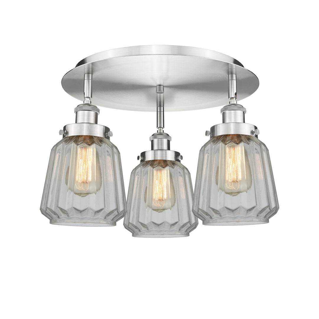 Innovations Downtown Urban 916-3C-SN-G142 Ceiling Light - Satin Nickel