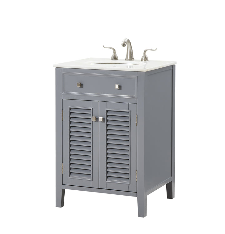 Elegant Lighting VF10424GR Cape Cod Single Bathroom Vanity Set Plumbing Gray