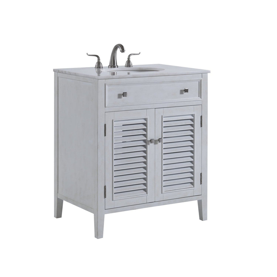 Elegant Lighting VF10430AW Cape Cod Single Bathroom Vanity Set Plumbing Gray