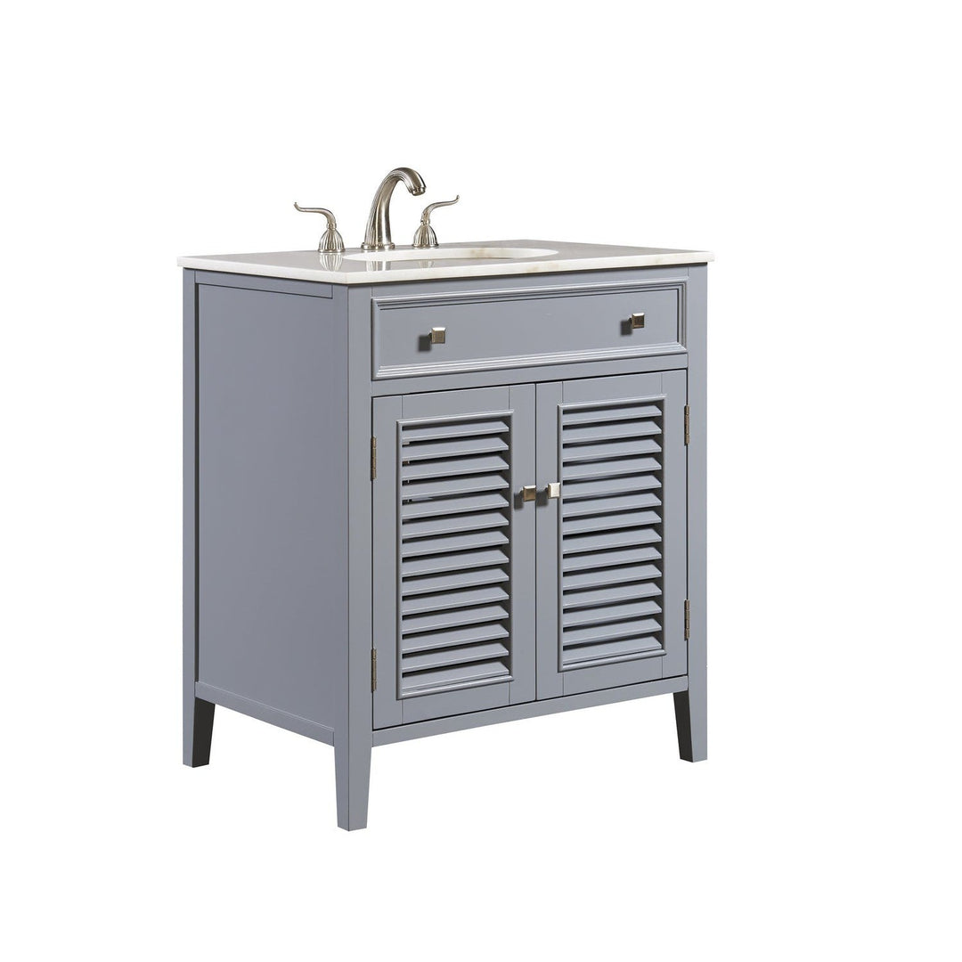 Elegant Lighting VF10430GR Cape Cod Single Bathroom Vanity Set Plumbing Gray