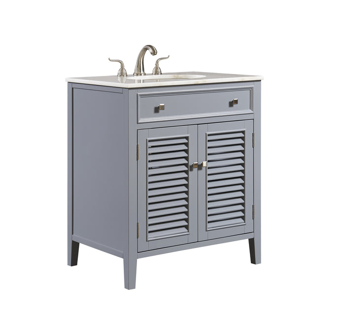 Elegant Lighting VF10430GR Cape Cod Single Bathroom Vanity Set Plumbing Gray