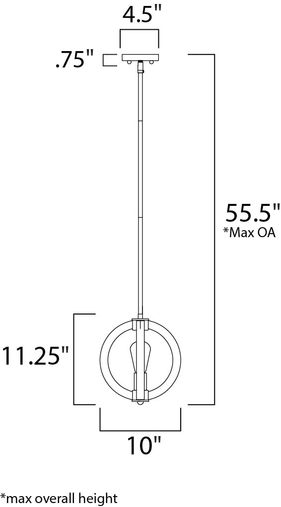 Maxim Bodega Bay 91910APAR Pendant Light - Anthracite