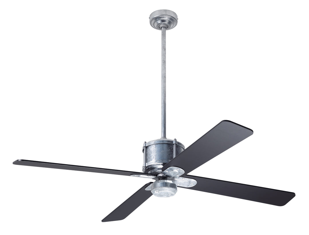 Modern Fan Company Industry DC IND-GV-50-BK-NL-WC Ceiling Fan - Galvanized, Black/