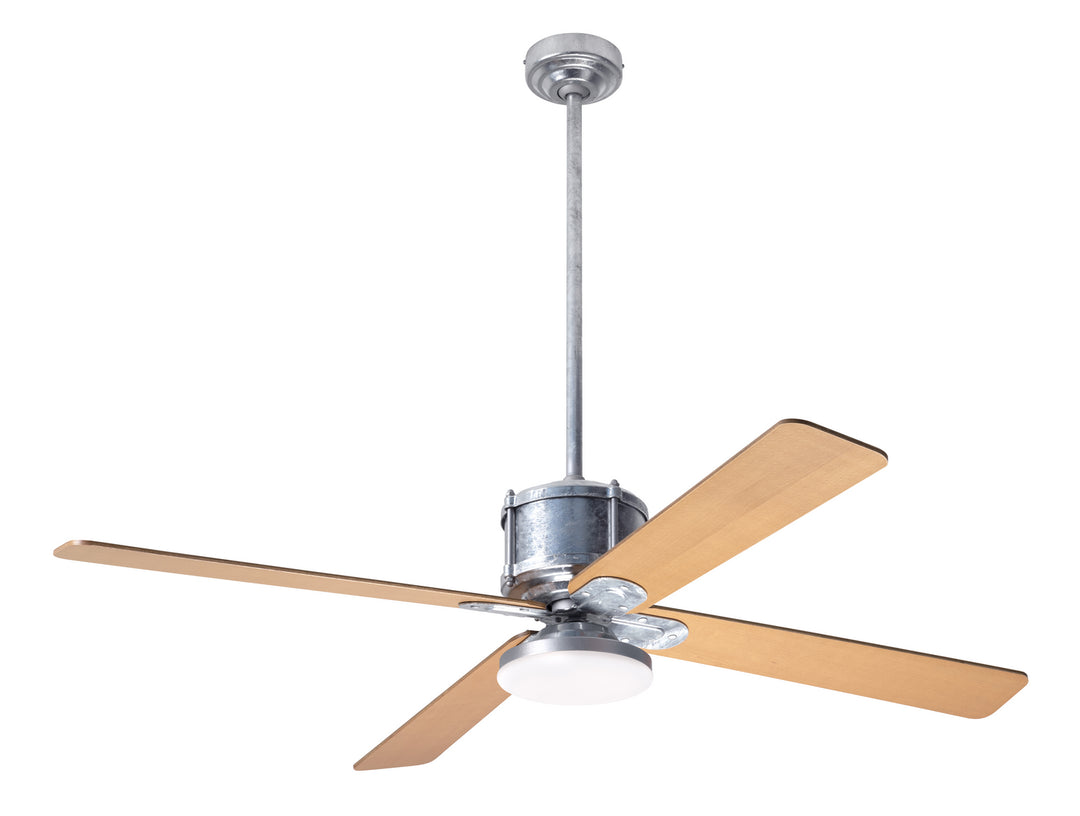 Modern Fan Company Industry DC IND-GV-50-MP-272-CC Ceiling Fan - Galvanized, Maple/