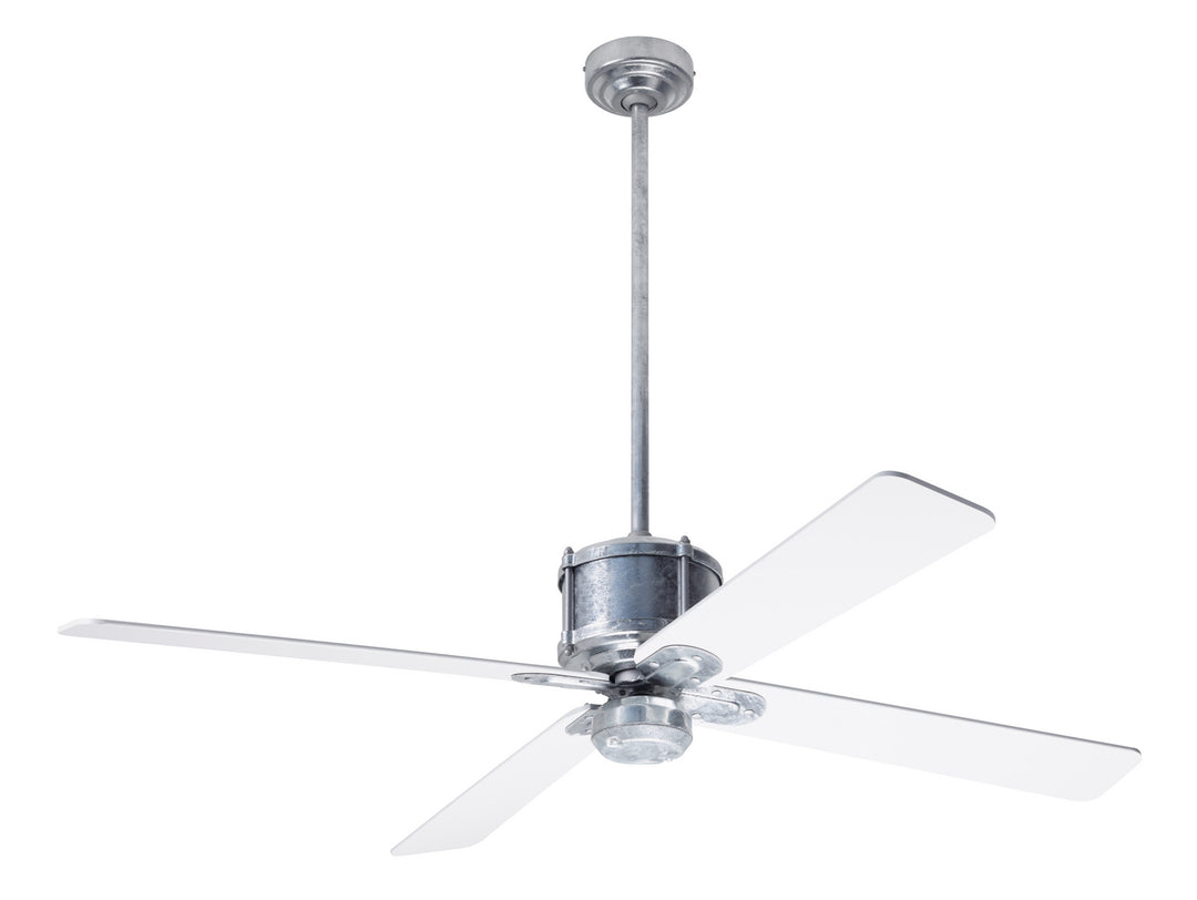 Modern Fan Company Industry DC IND-GV-50-WH-NL-CC Ceiling Fan - Galvanized, White/