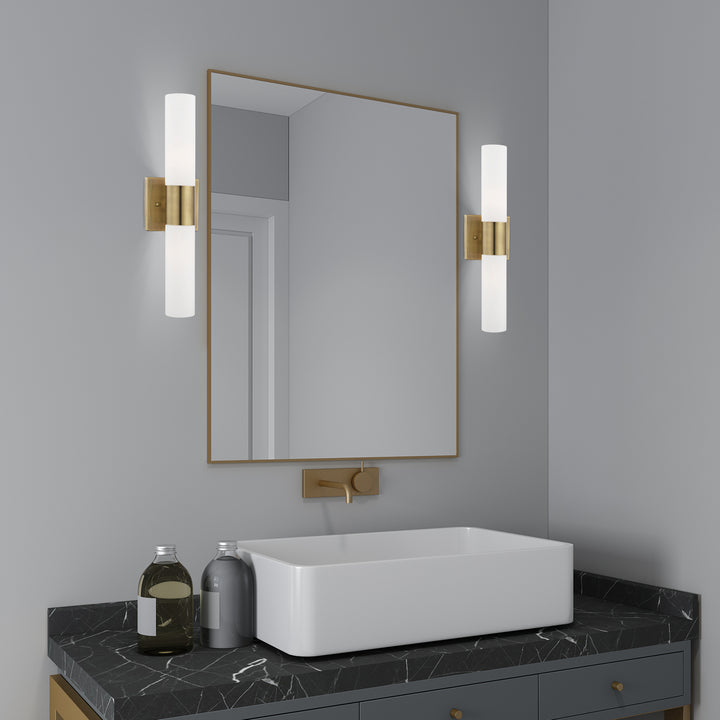 Livex Aero 10102-01 Bath Vanity Light 5 in. wide - Antique Brass