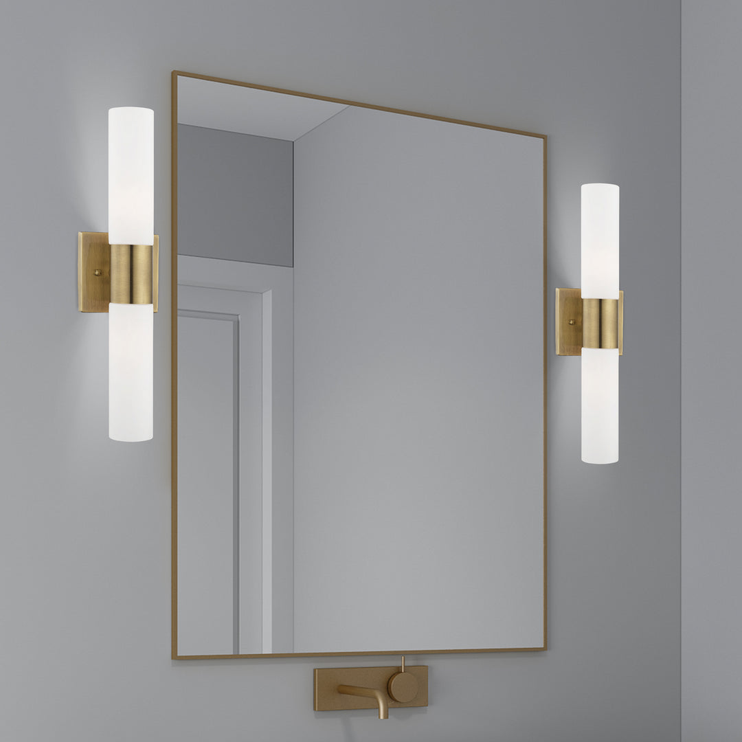 Livex Aero 10102-01 Bath Vanity Light 5 in. wide - Antique Brass