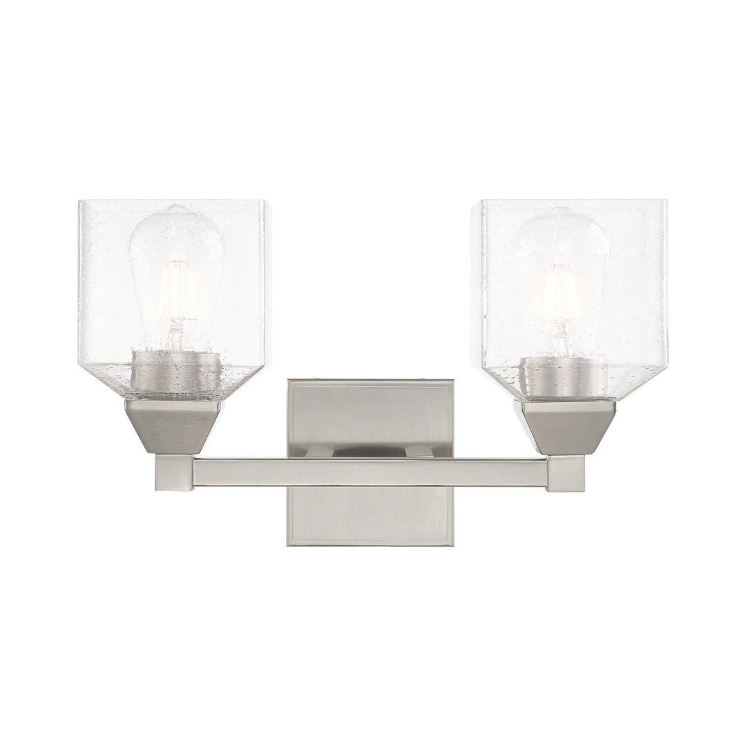 Livex Aragon 10382-91 Bath Vanity Light 15 in. wide - Brushed Nickel