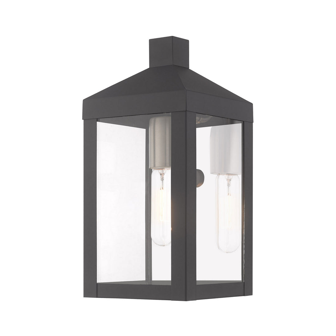 Livex Lighting 20581-76  Nyack Outdoor Scandinavian Gray W/ Brushed Nickels And Polished Chrome Stainless Steel