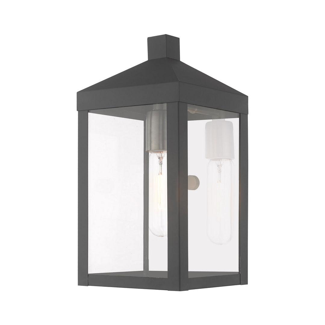 Livex Lighting 20582-76  Nyack Outdoor Scandinavian Gray W/ Brushed Nickels And Polished Chrome Stainless Steel