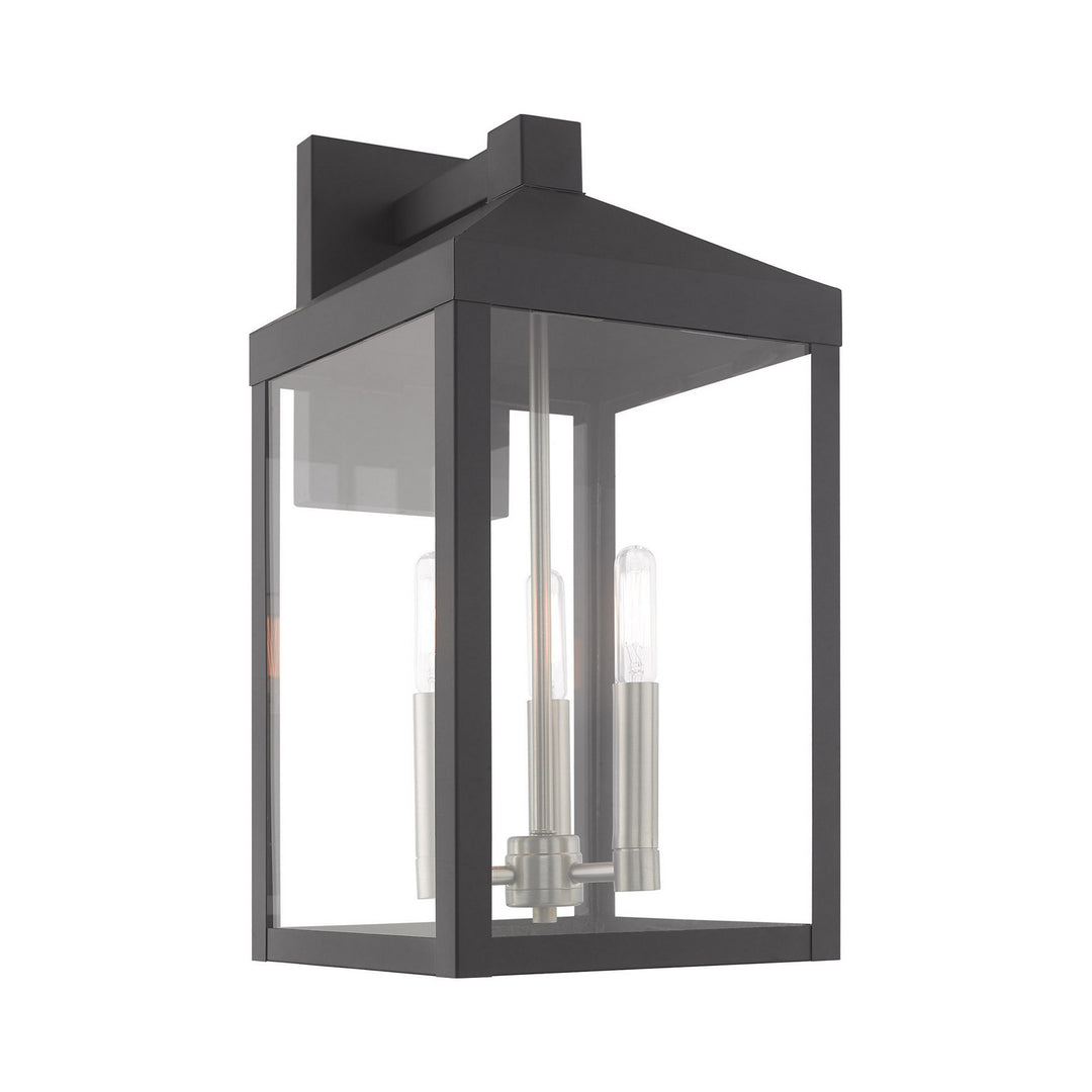 Livex Lighting 20584-76  Nyack Outdoor Scandinavian Gray W/ Brushed Nickels