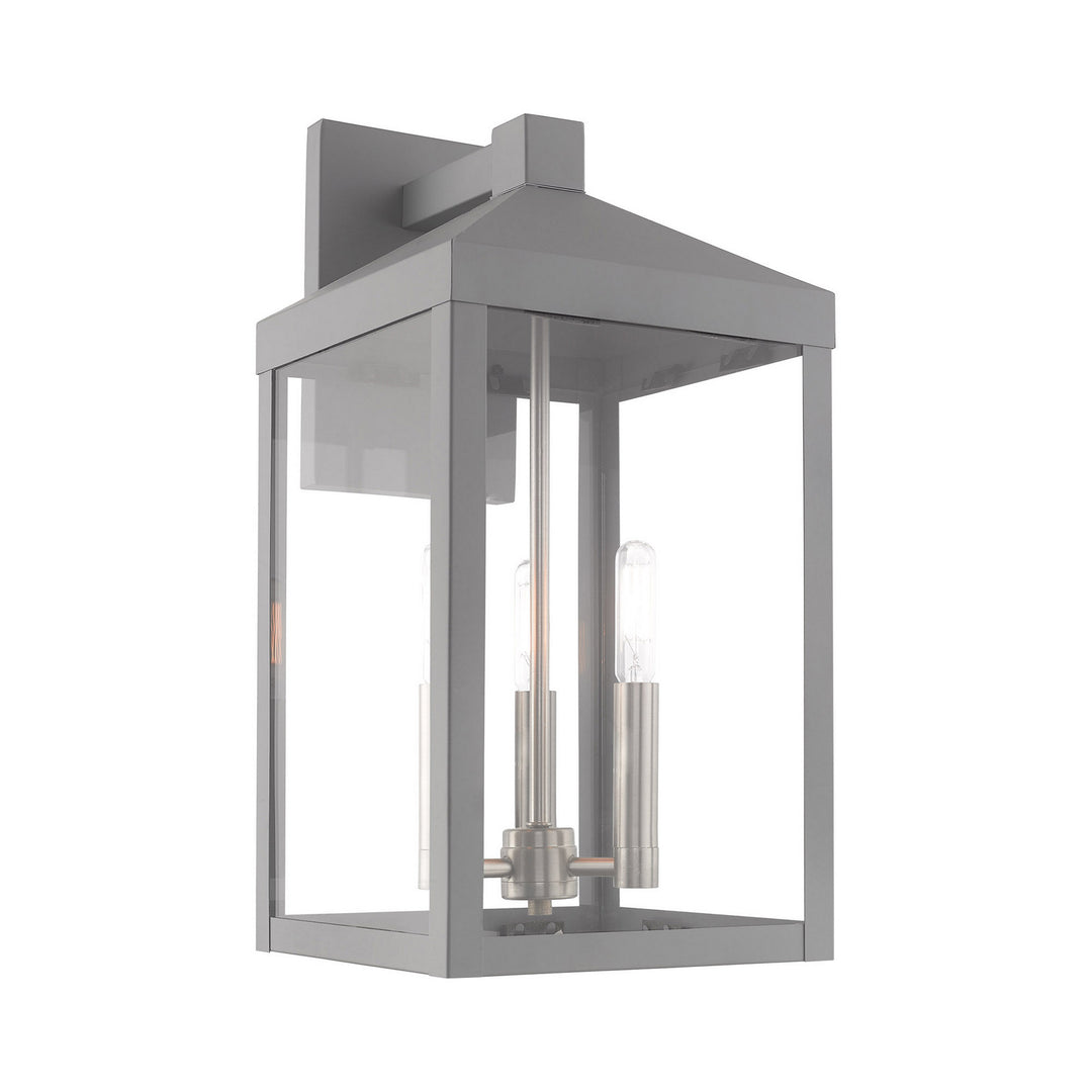 Livex Lighting 20584-80  Nyack Outdoor Nordic Gray W/ Brushed Nickels