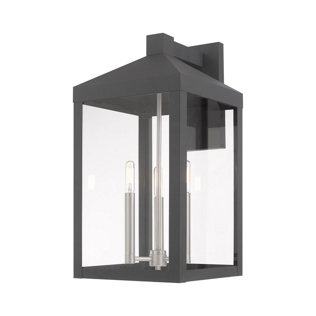 Livex Lighting 20585-76  Nyack Outdoor Scandinavian Gray W/ Brushed Nickels