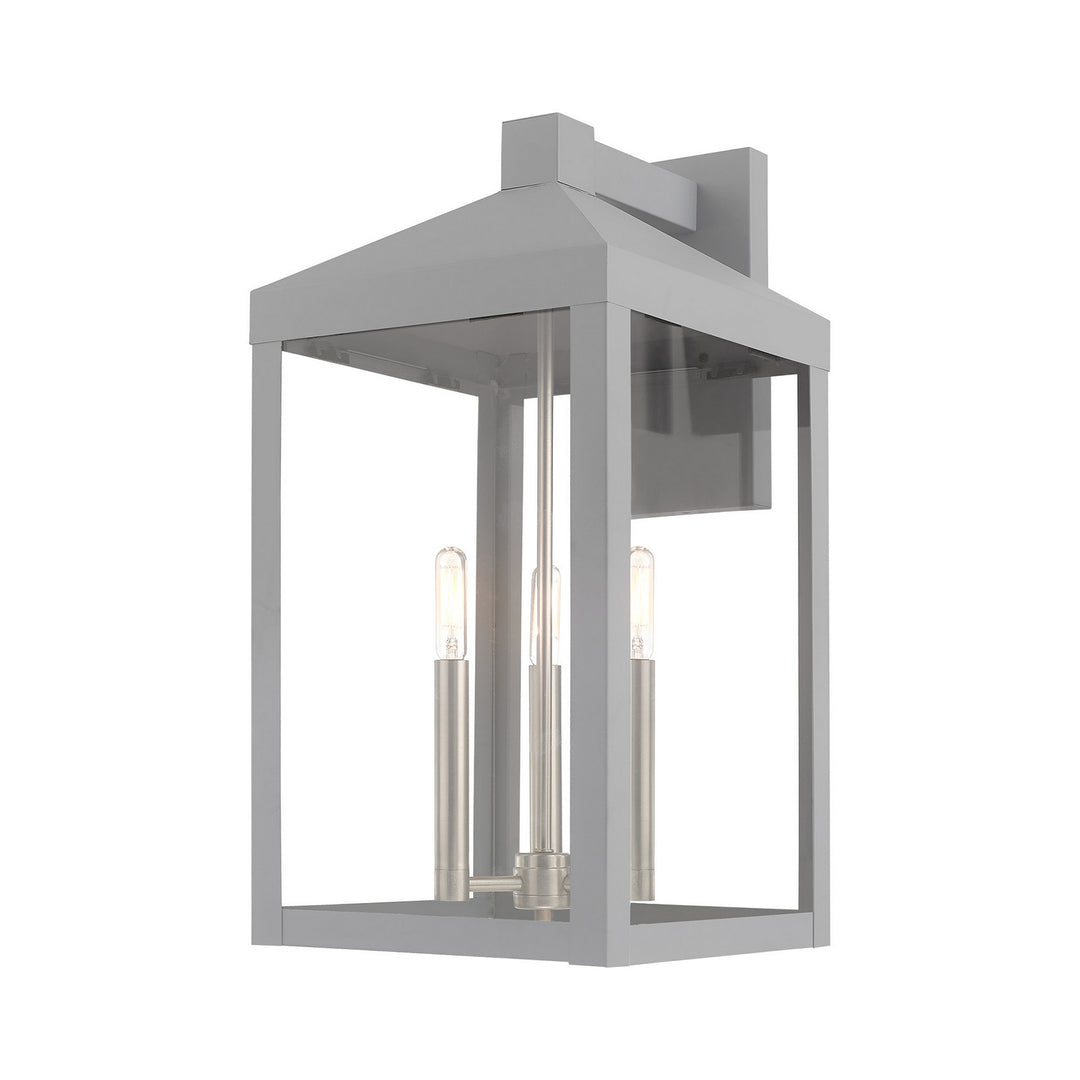 Livex Lighting 20585-80  Nyack Outdoor Nordic Gray W/ Brushed Nickels