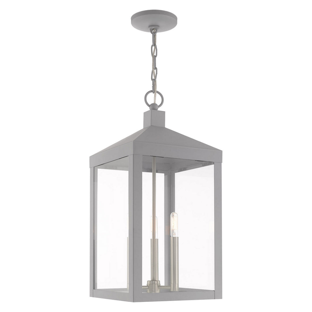 Livex Lighting 20587-80 Nyack Three Light Outdoor Pendant Outdoor Gray