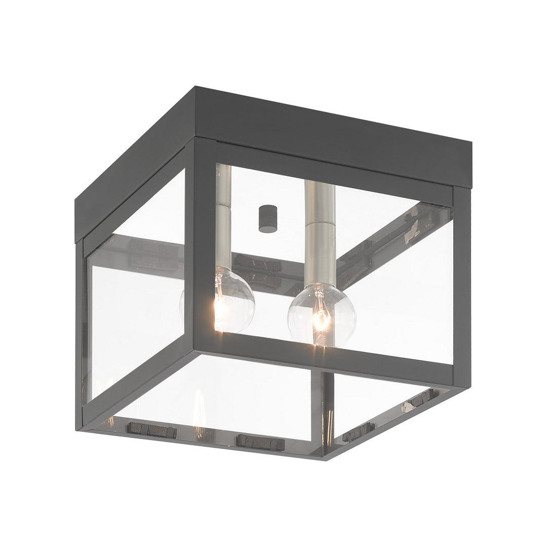 Livex Lighting 20588-76  Nyack Outdoor Scandinavian Gray W/ Brushed Nickels And Polished Chrome Stainless Steel