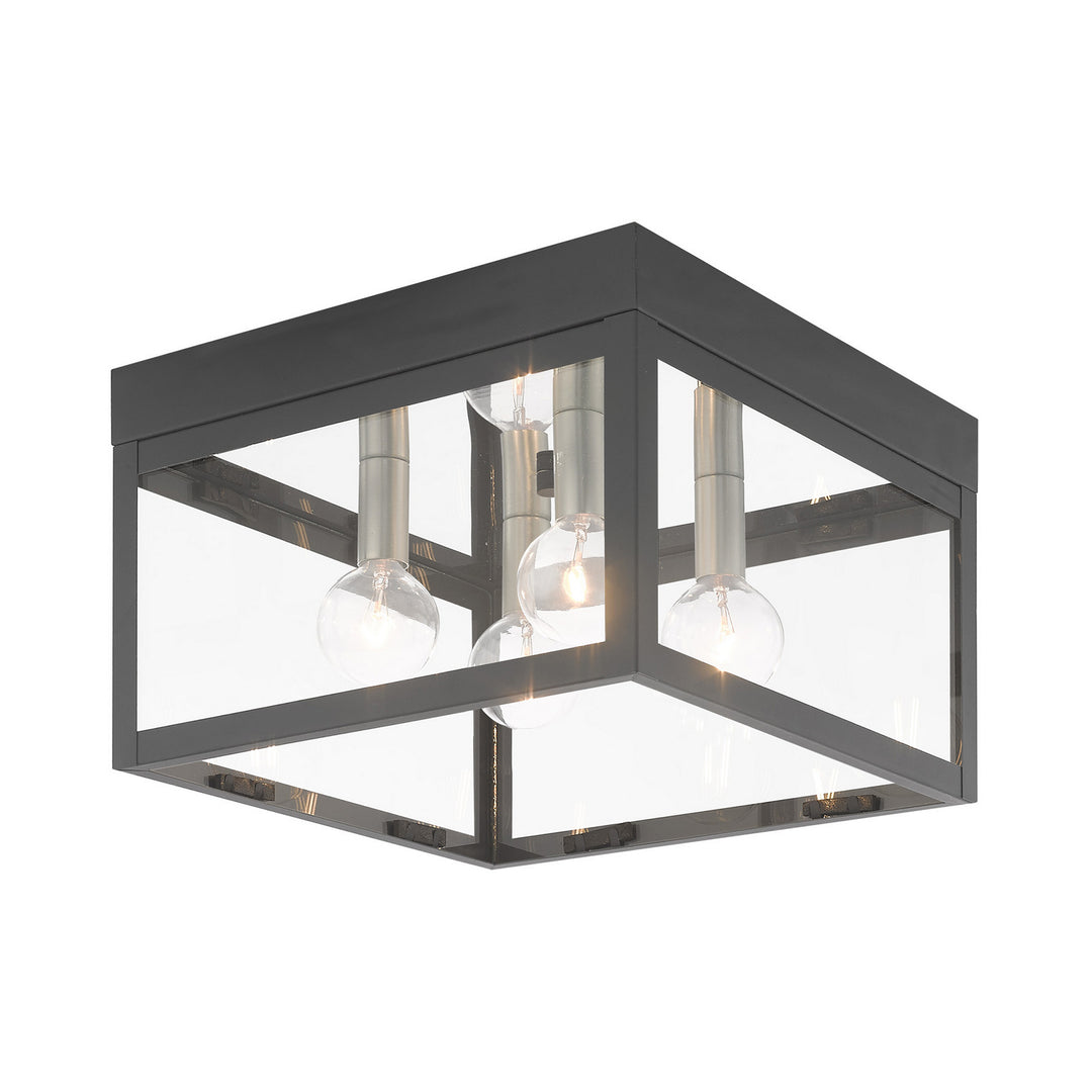 Livex Lighting 20589-76  Nyack Outdoor Scandinavian Gray W/ Brushed Nickels And Polished Chrome Stainless Steel
