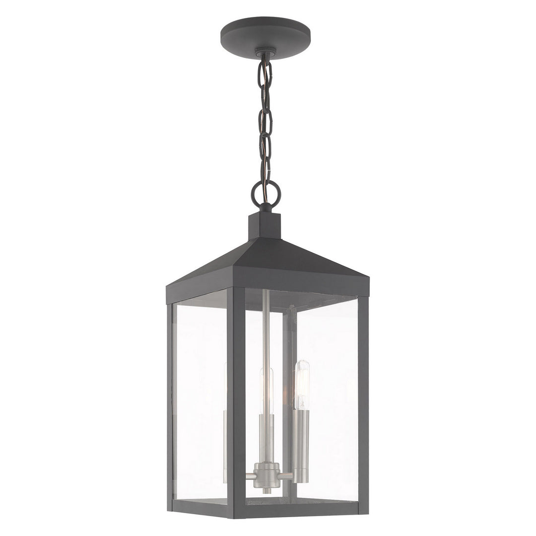 Livex Lighting 20593-76  Nyack Outdoor Scandinavian Gray W/ Brushed Nickels
