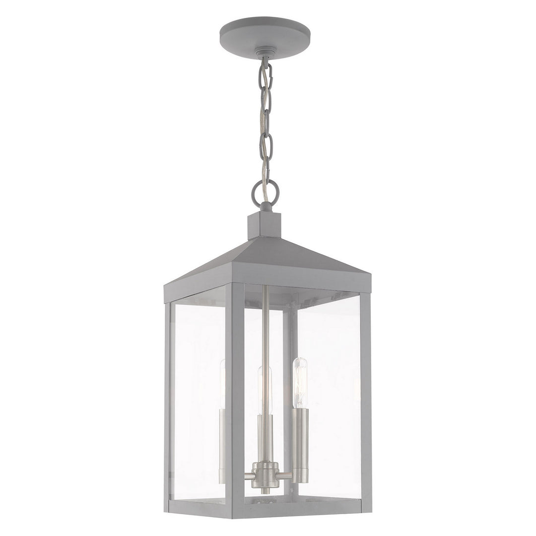 Livex Lighting 20593-80  Nyack Outdoor Nordic Gray W/ Brushed Nickels