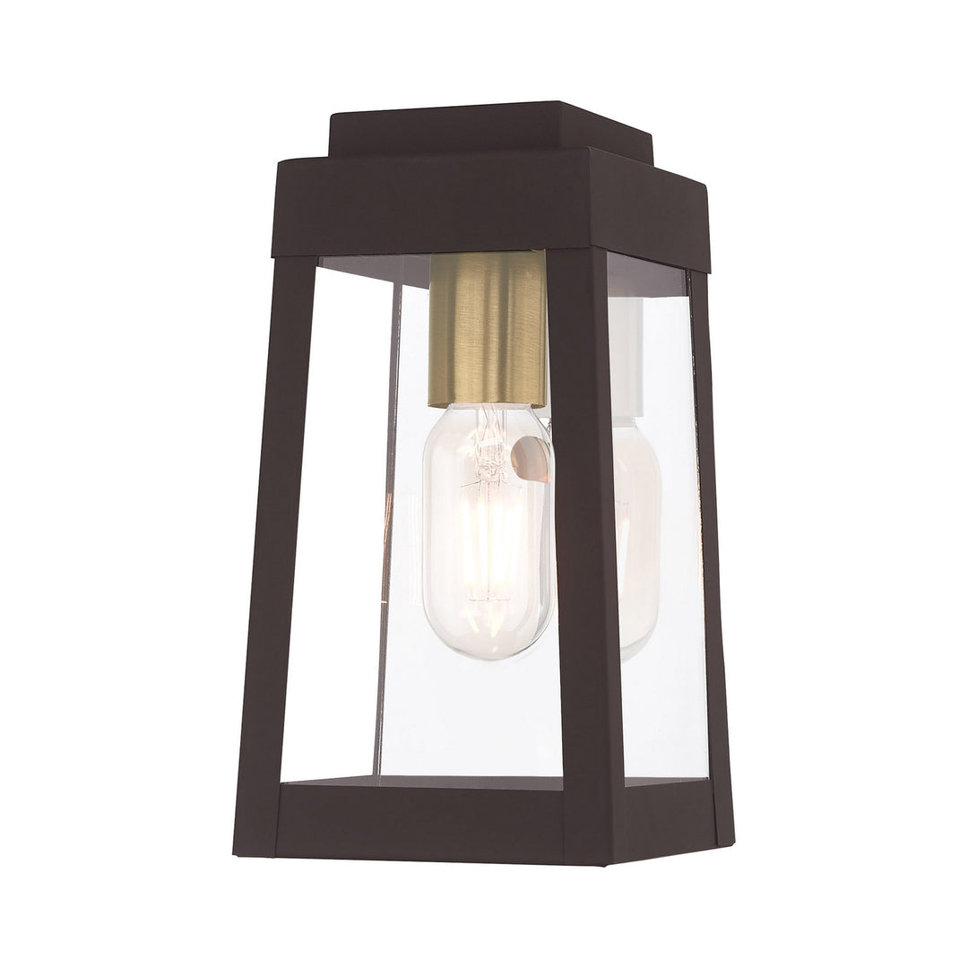 Livex Lighting 20851-07  Oslo Outdoor Bronze W/ Antique Brass And Polished Chrome Stainless Steel