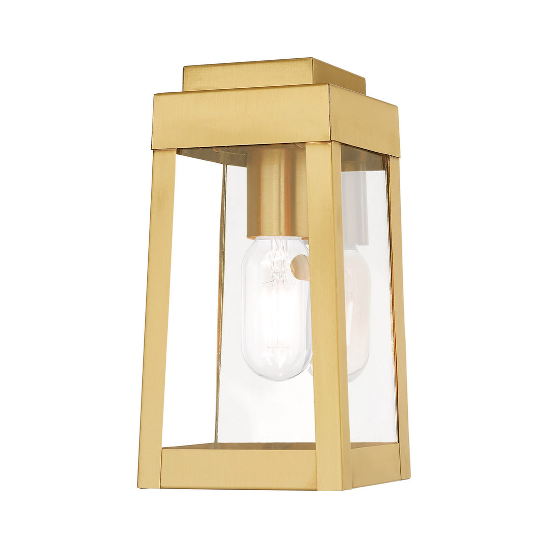 Livex Lighting 20851-12  Oslo Outdoor Satin Brass W/ Polished Chrome Stainless Steel