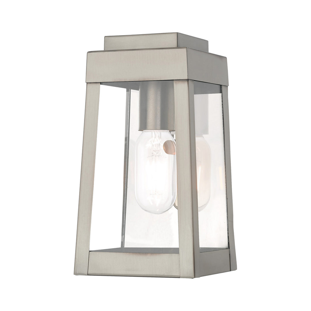 Livex Lighting 20851-91  Oslo Outdoor Brushed Nickel W/ Polished Chrome Stainless Steel