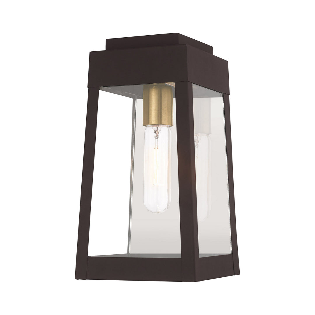 Livex Lighting 20852-07  Oslo Outdoor Bronze W/ Antique Brass And Polished Chrome Stainless Steel