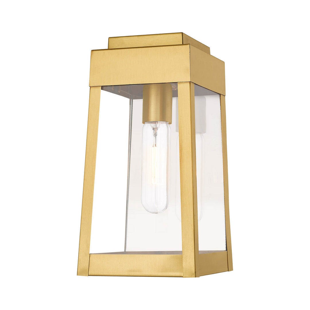 Livex Lighting 20852-12  Oslo Outdoor Satin Brass W/ Polished Chrome Stainless Steel