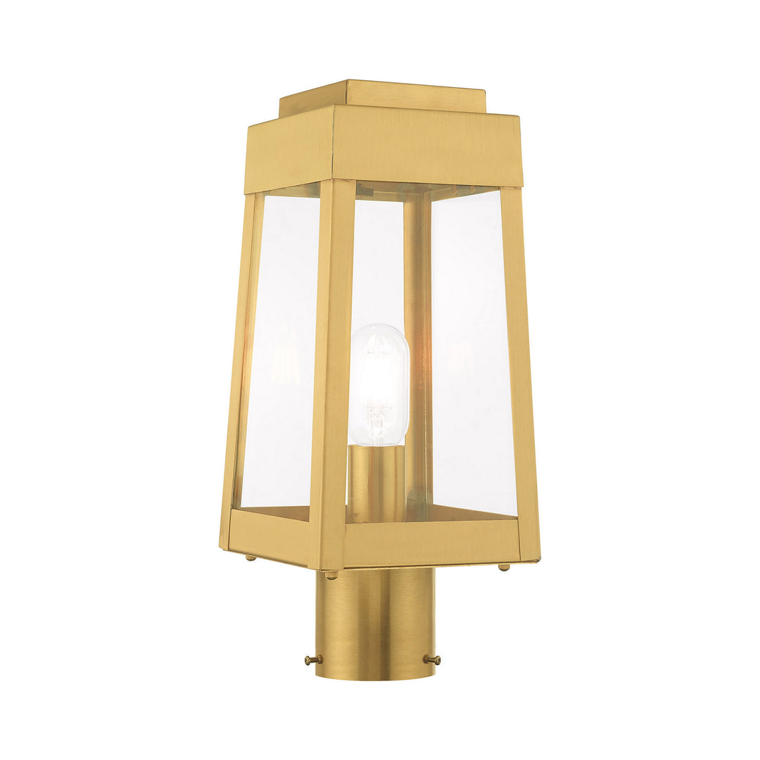 Livex Lighting 20853-12 Oslo One Light Outdoor Post-Top Lanterm Outdoor Brass