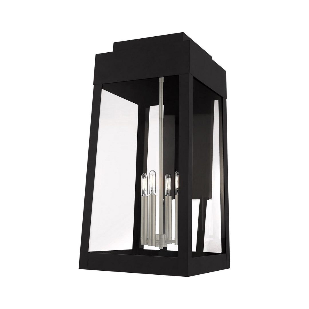 Livex Lighting 20861-04  Oslo Outdoor Black W/ Brushed Nickels